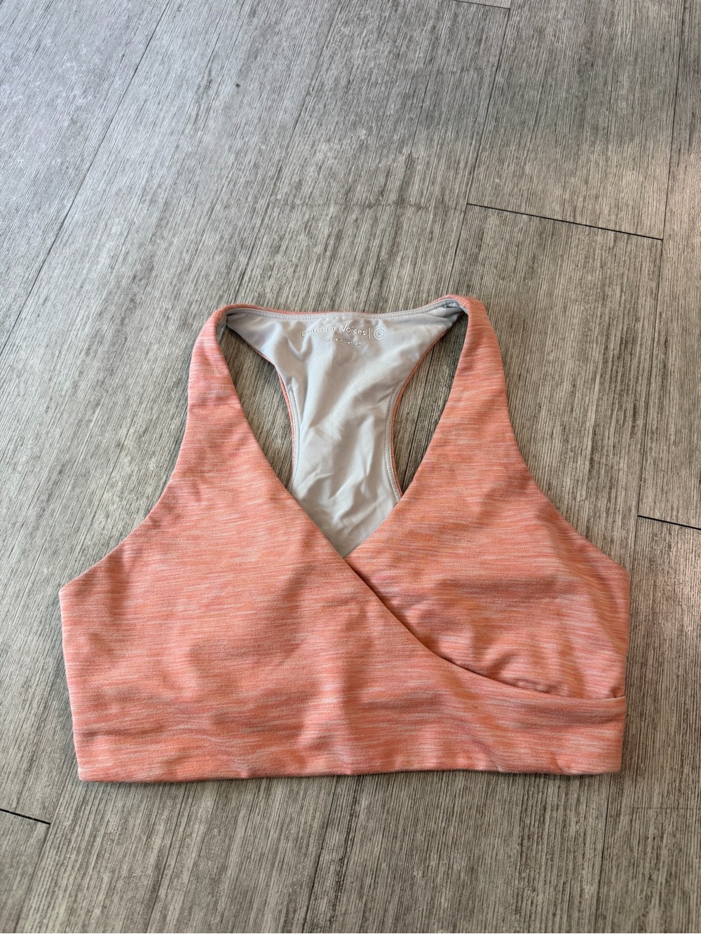 Outdoor voices peach sports bra